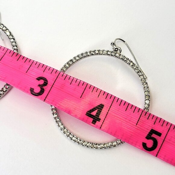 Round Silver Tone Earrings - Picture 3 of 3